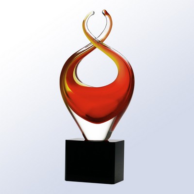 Twisted Fire Art Glass Award 12 1/4"H