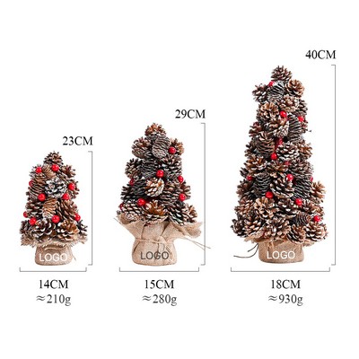 Rustic Christmas Tree Pinecone Table Decor Handmade Holiday Ornament 23-40cm