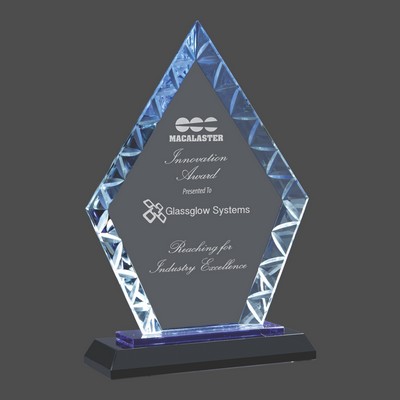 Diamond Accent Glass Award on Blue & Black Base (7½")