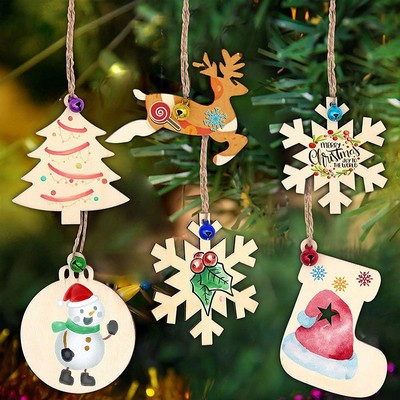 Wooden Christmas Tree Hanging Ornaments