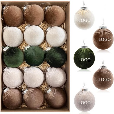 15-Piece Luxe Velvet Shatterproof Ornament Set (3.15")